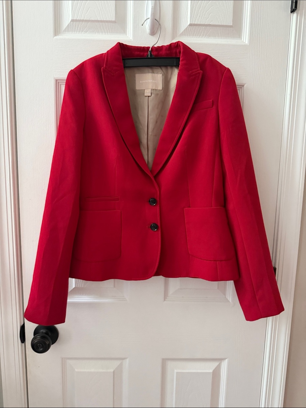 Banana Republic Red Tailored Blazer S 6 Women’s Two Button Career Office Jacket